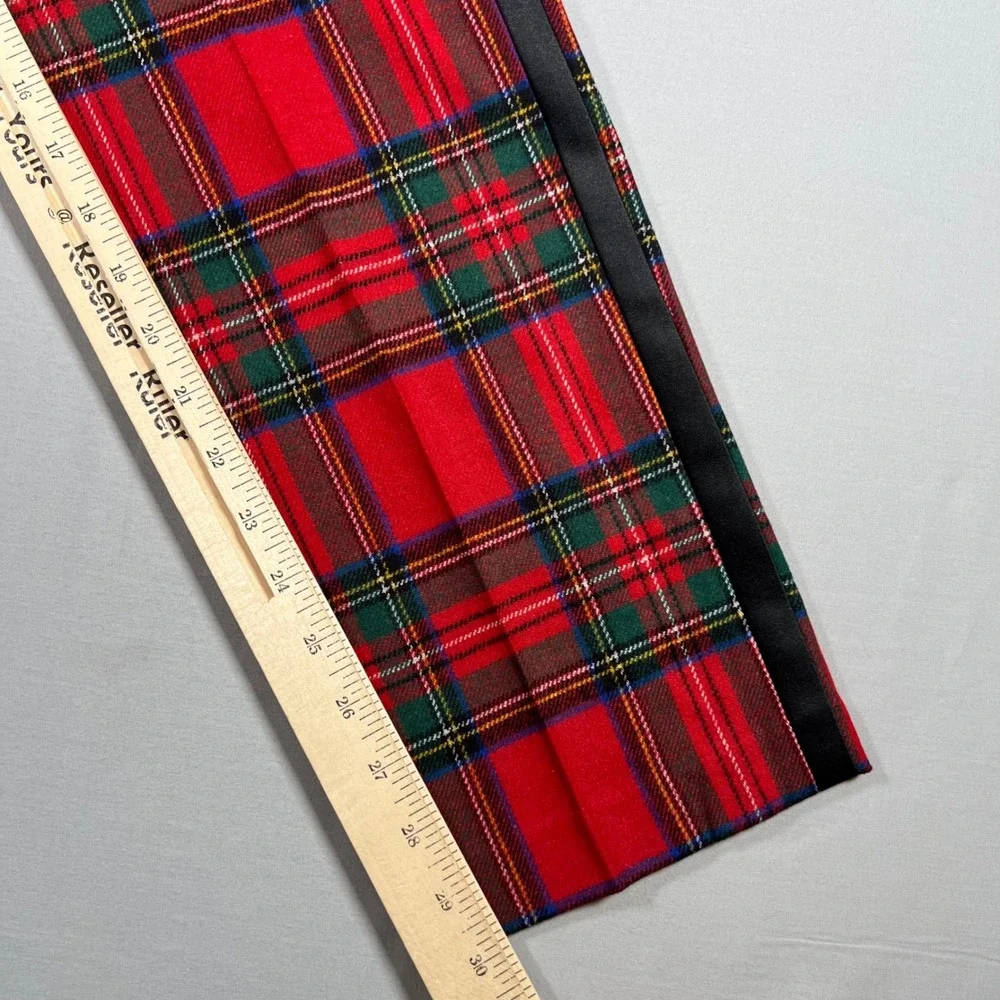 J.Crew Ludlow Slim Red Stewart Tartan Plaid Tuxedo Dress Pants Mens 32x30 AR106